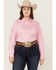Image #1 - Ariat Women's Team Kirby Long Sleeve Button-Down Stretch Western Shirt - Plus, Pink, hi-res