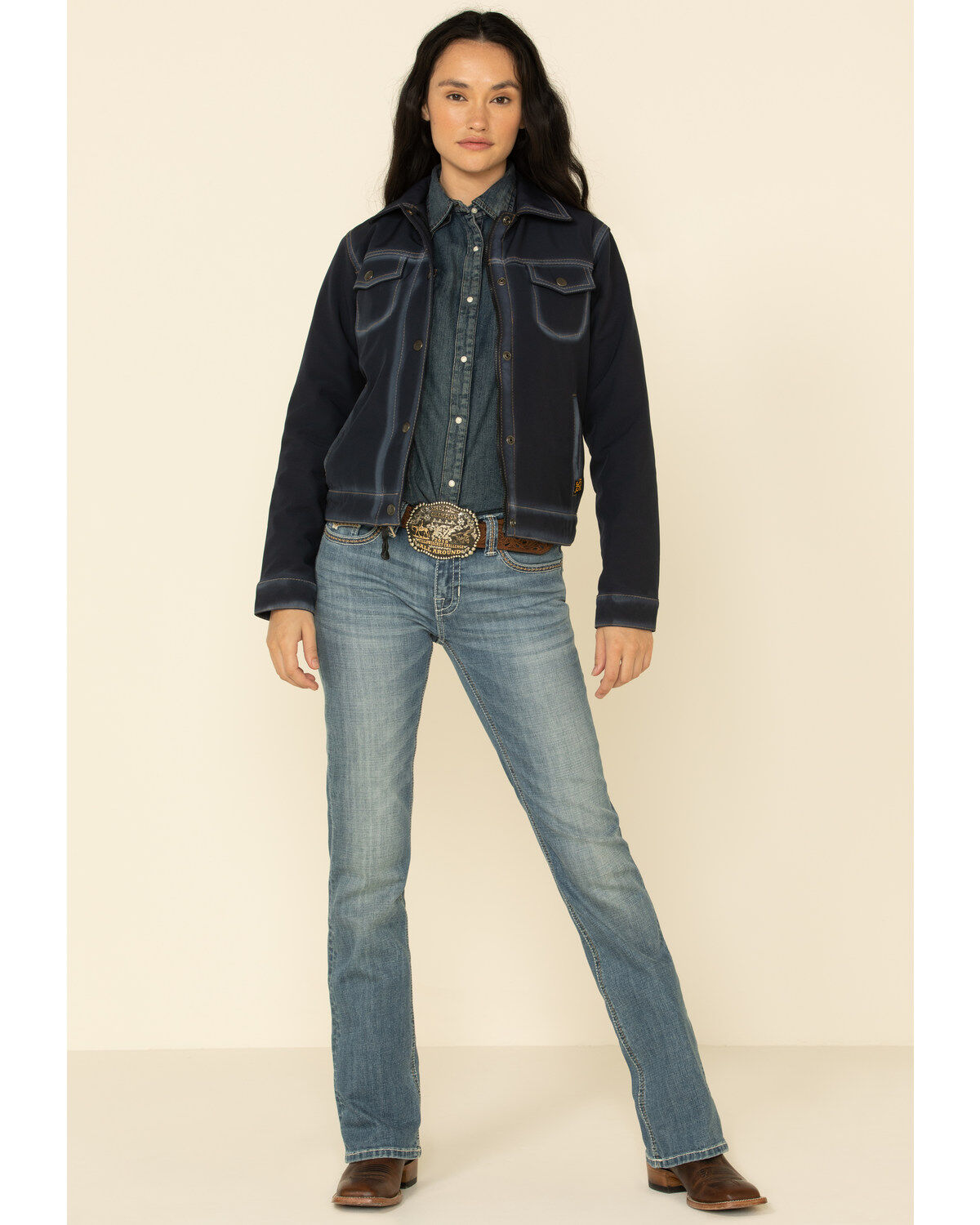 STS Ranchwear Women's Navy Brumby Softshell Jacket, Navy, hi-res