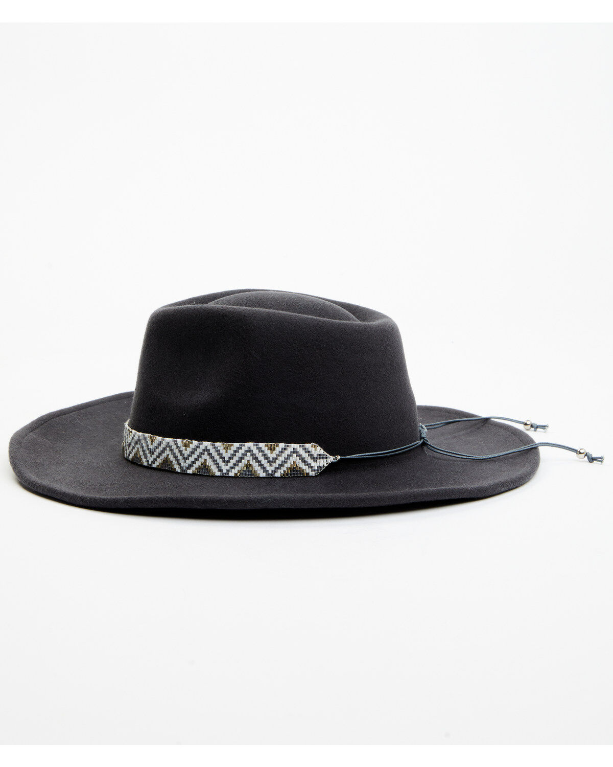 Image #3 - Nikki Beach Women's Skye Beaded Band Wool Felt Western Fashion Hat, Grey, hi-res