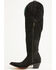 Image #3 - Corral Women's Fringe Tall Western Boots - Snip Toe, Black, hi-res