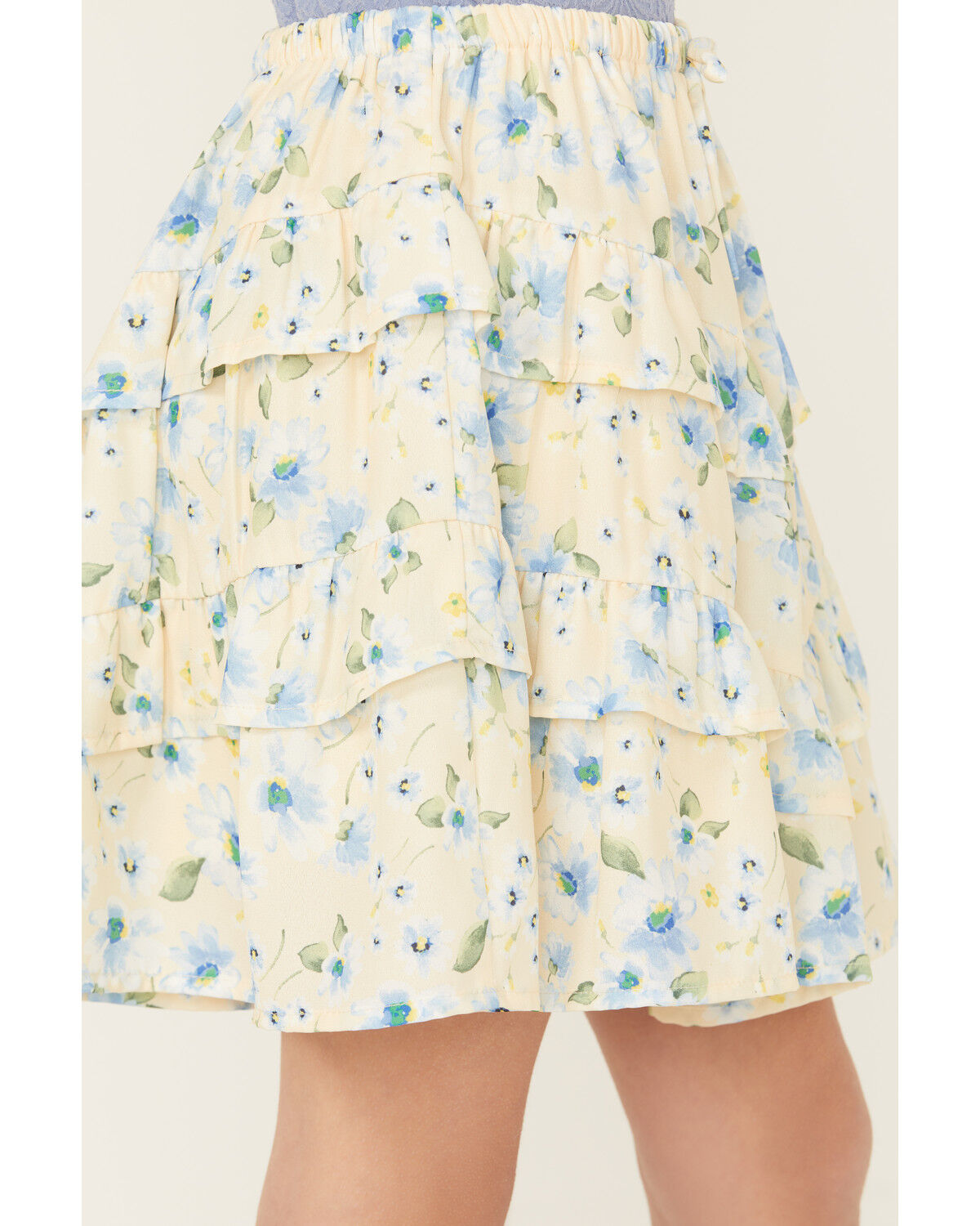 Image #2 - Trixxi Girls' Floral Print Ruffle Skirt, Yellow, hi-res