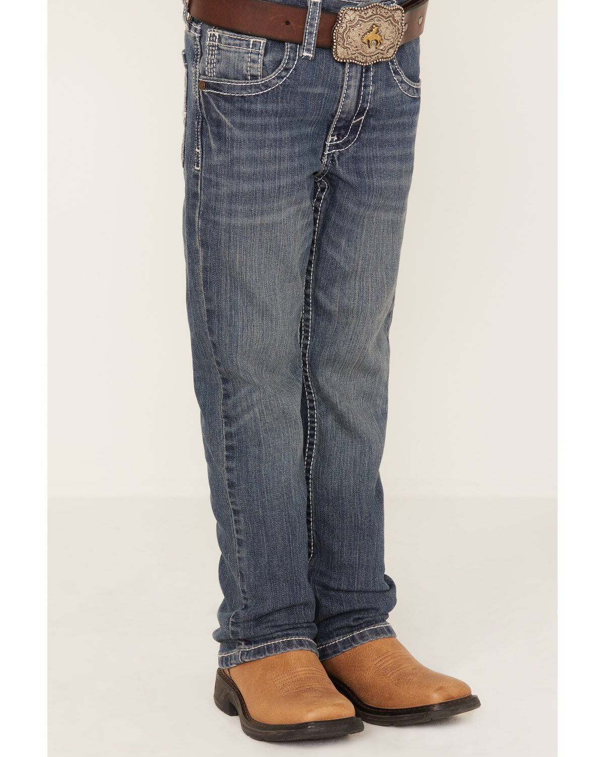 Image #2 - Cody James Little Boys' Stone Cold Wash Slim Bootcut Stretch Jeans - Size 4-8, Dark Medium Wash, hi-res