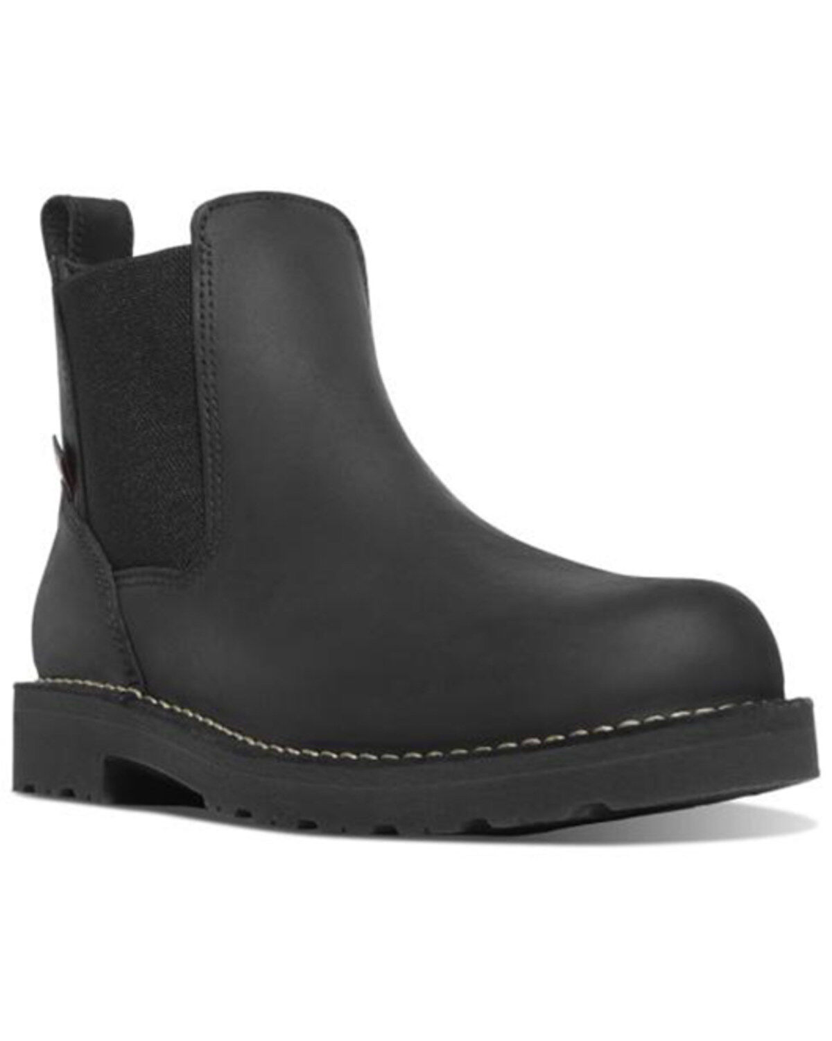 Image #1 - Danner Men's 6" Bull Run Chelsea Wedge Work Boots - Soft Toe, Black, hi-res