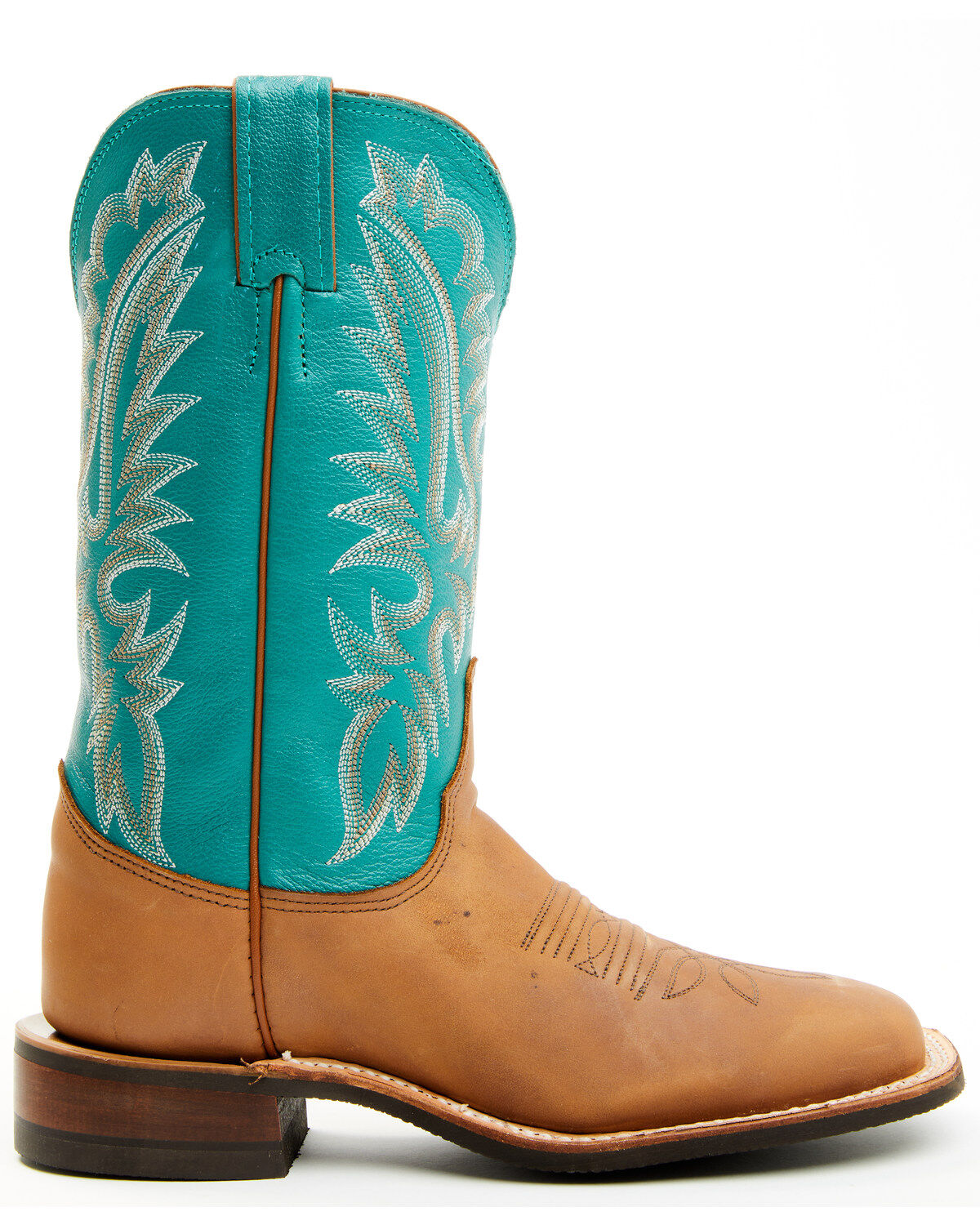 Image #2 - Justin Women's Shay Distressed Performance Western Boots - Broad Square Toe, Cognac, hi-res