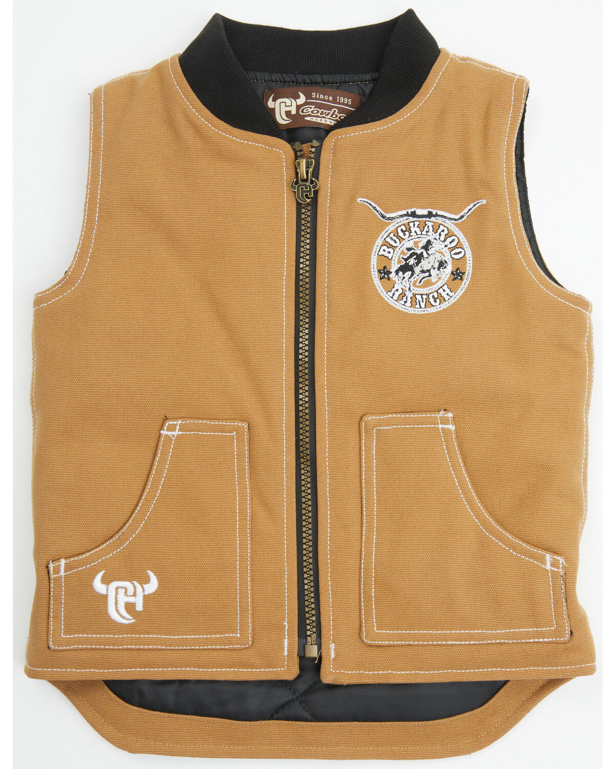 Image #1 - Cowboy Hardware Toddler Boys' Buckaroo Ranch Canvas Vest, Camel, hi-res