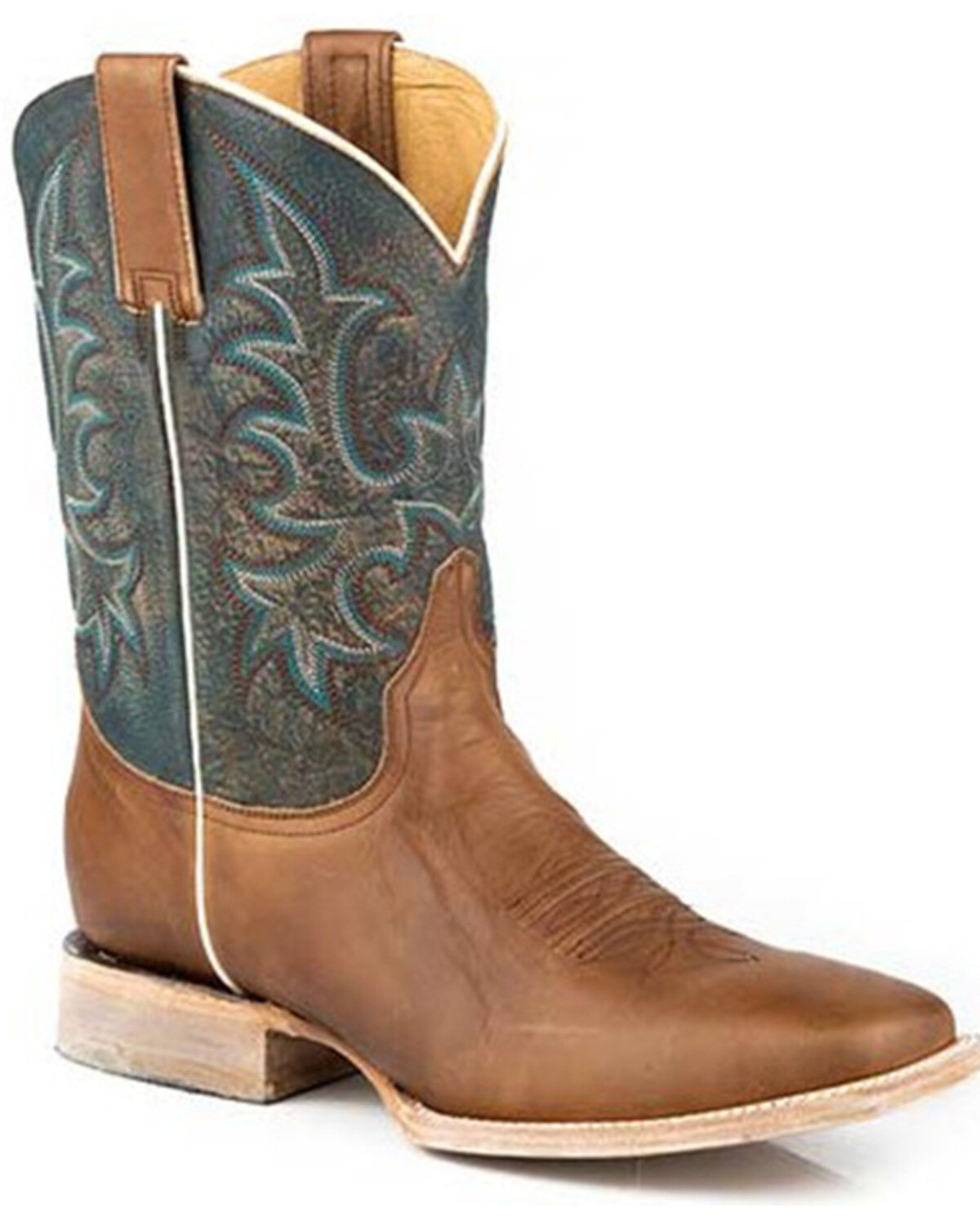 Image #1 - Stetson Men's Obadiah Western Boots - Broad Square Toe, Brown, hi-res