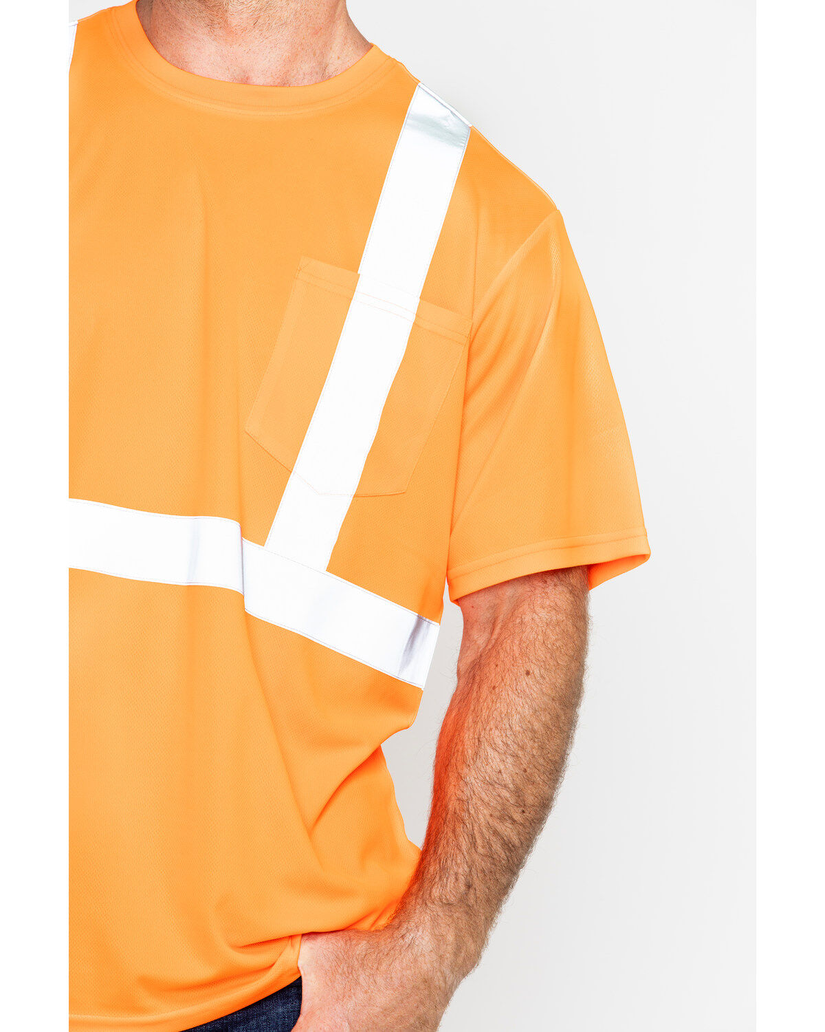 Image #4 - Hawx Men's Reflective Short Sleeve Work T-Shirt, Orange, hi-res