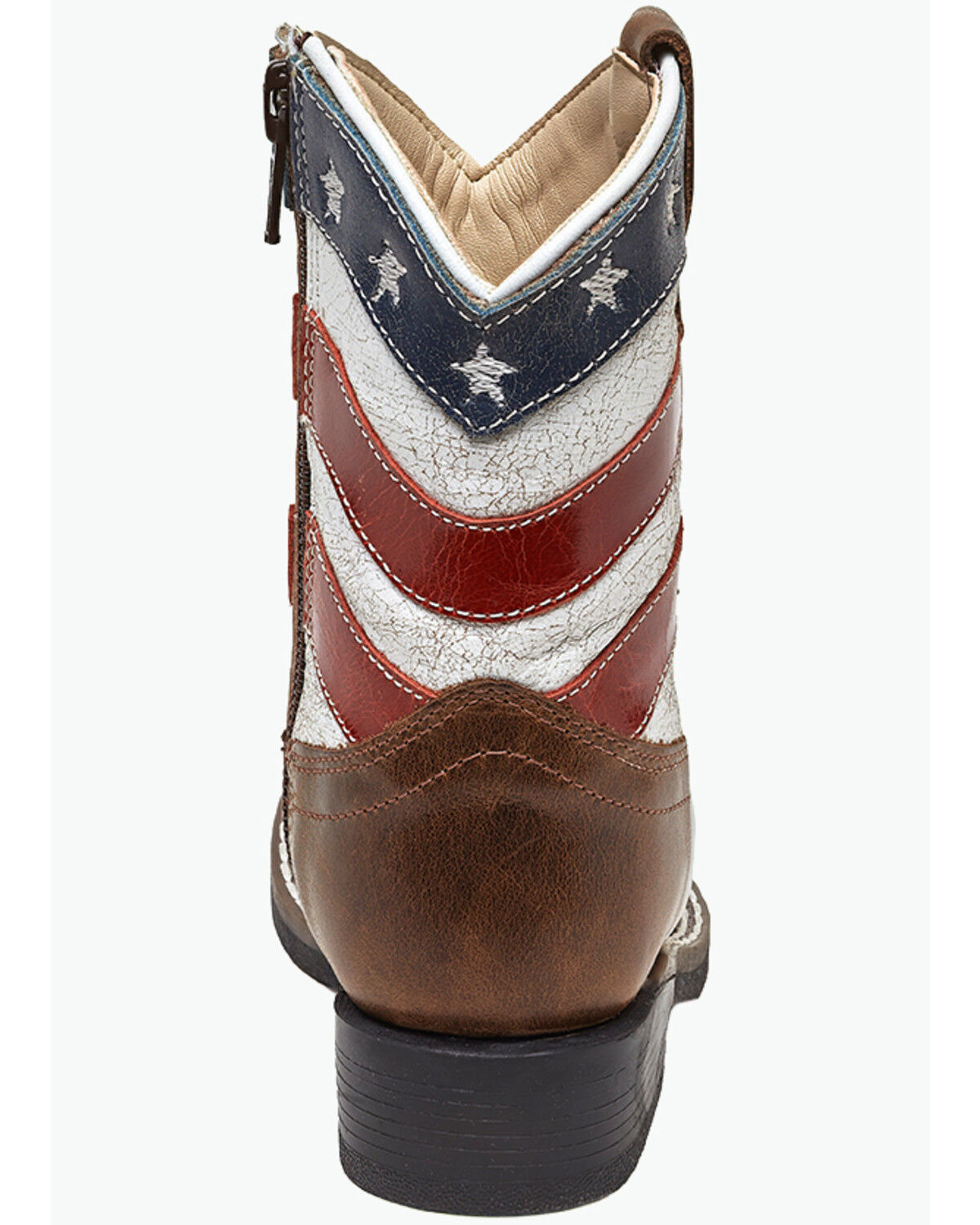 Image #5 - Old West Toddler Boys' Americana Western Boots - Broad Square Toe, Red/white/blue, hi-res