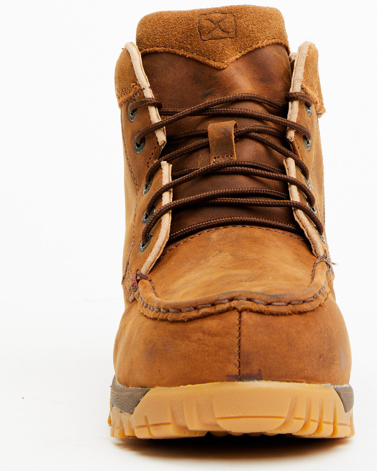 Image #4 - Twisted X Women's 4" Oiled Saddle Work Boots - Moc Toe, Brown, hi-res