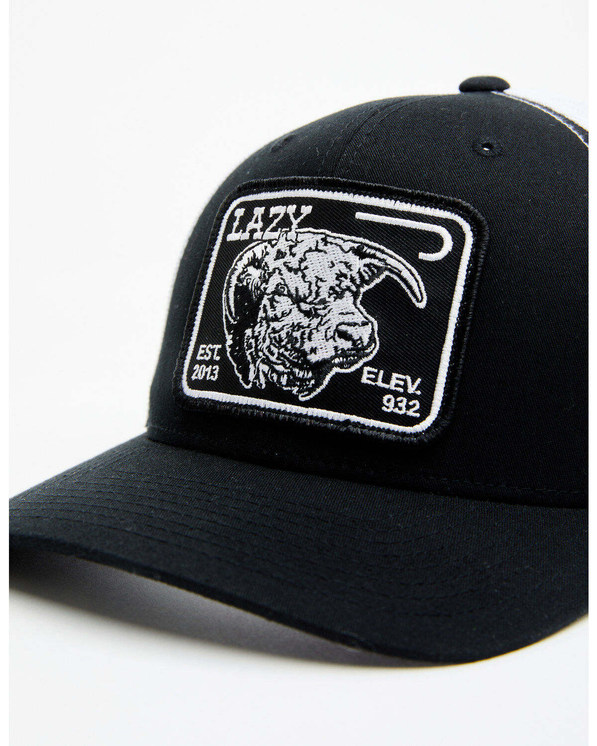 Image #2 - Lazy J Ranch Men's Elevation Cowhead Ball Cap, Black, hi-res