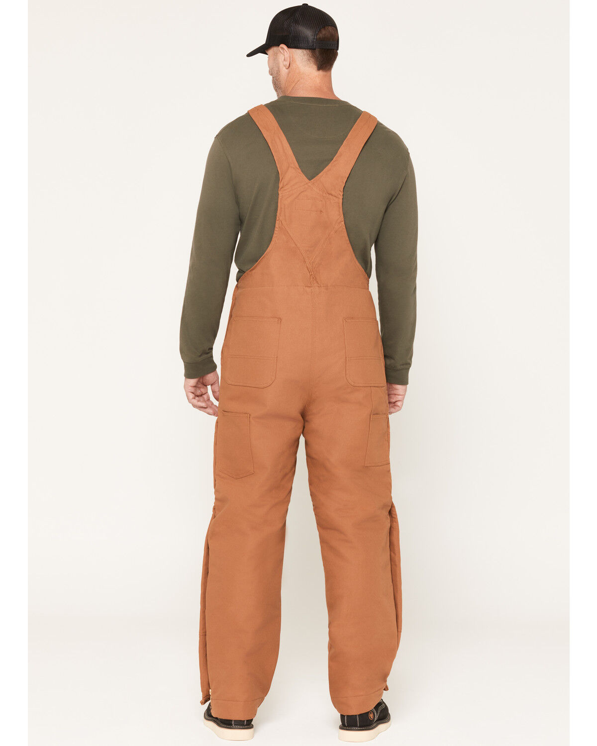 Image #3 - Forge Workwear Men's FR Insulated Bib Overalls, Brown, hi-res