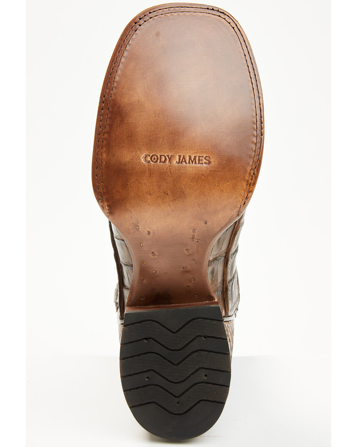 Image #7 - Cody James Men's Exotic Caiman Tail Skin Western Boots - Broad Square Toe, Dark Brown, hi-res