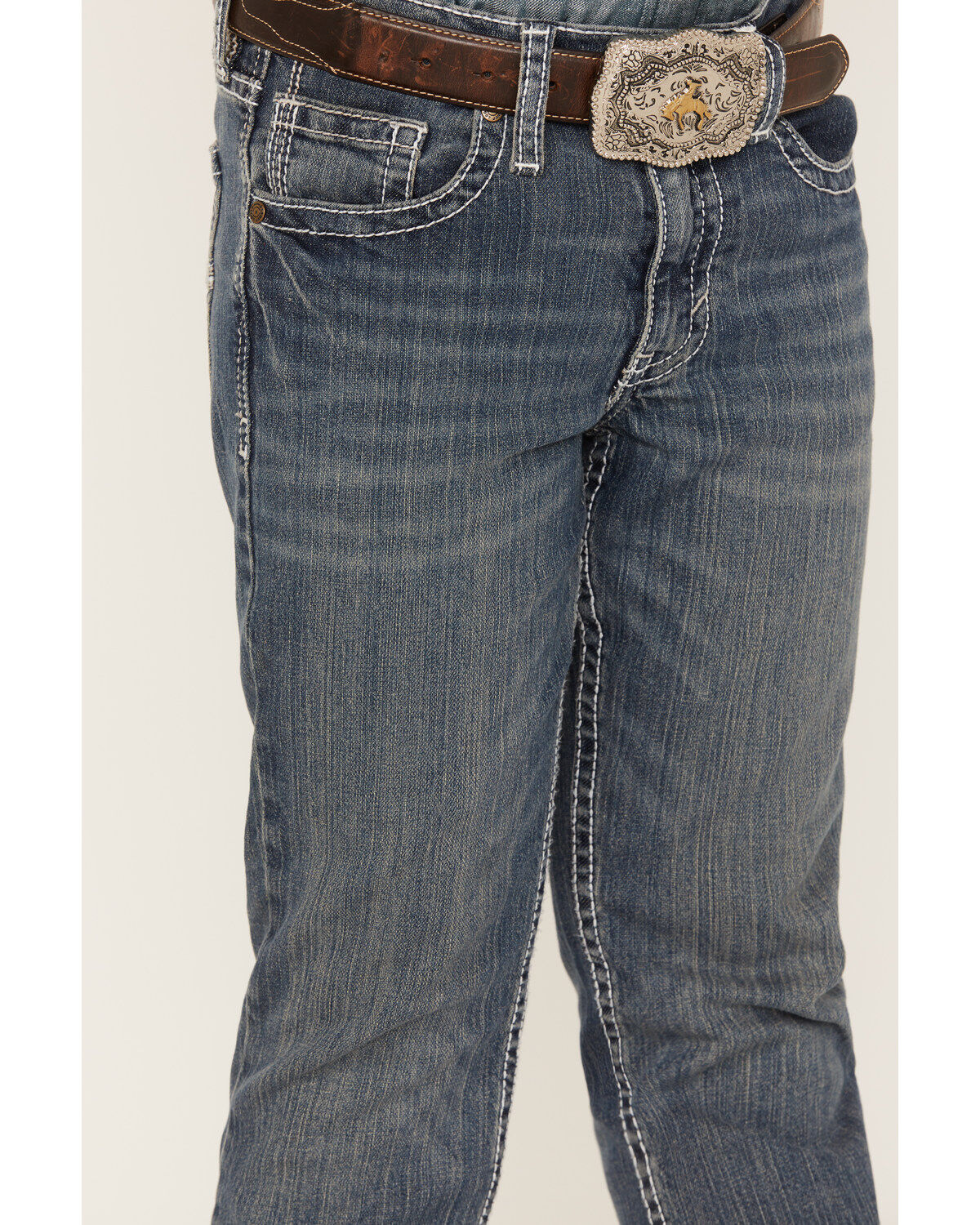 Image #2 - Cody James Boys' Stone Cold Wash Slim Boot Stretch Jeans, Dark Medium Wash, hi-res