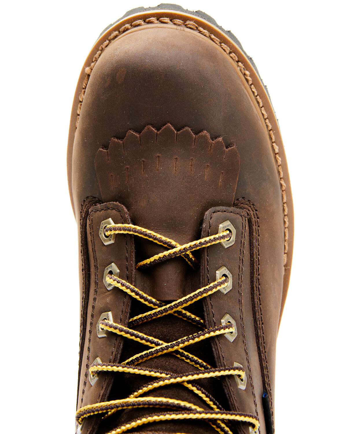Image #6 - Hawx Men's 8" Waterproof Logger Boots - Steel Toe, Dark Brown, hi-res