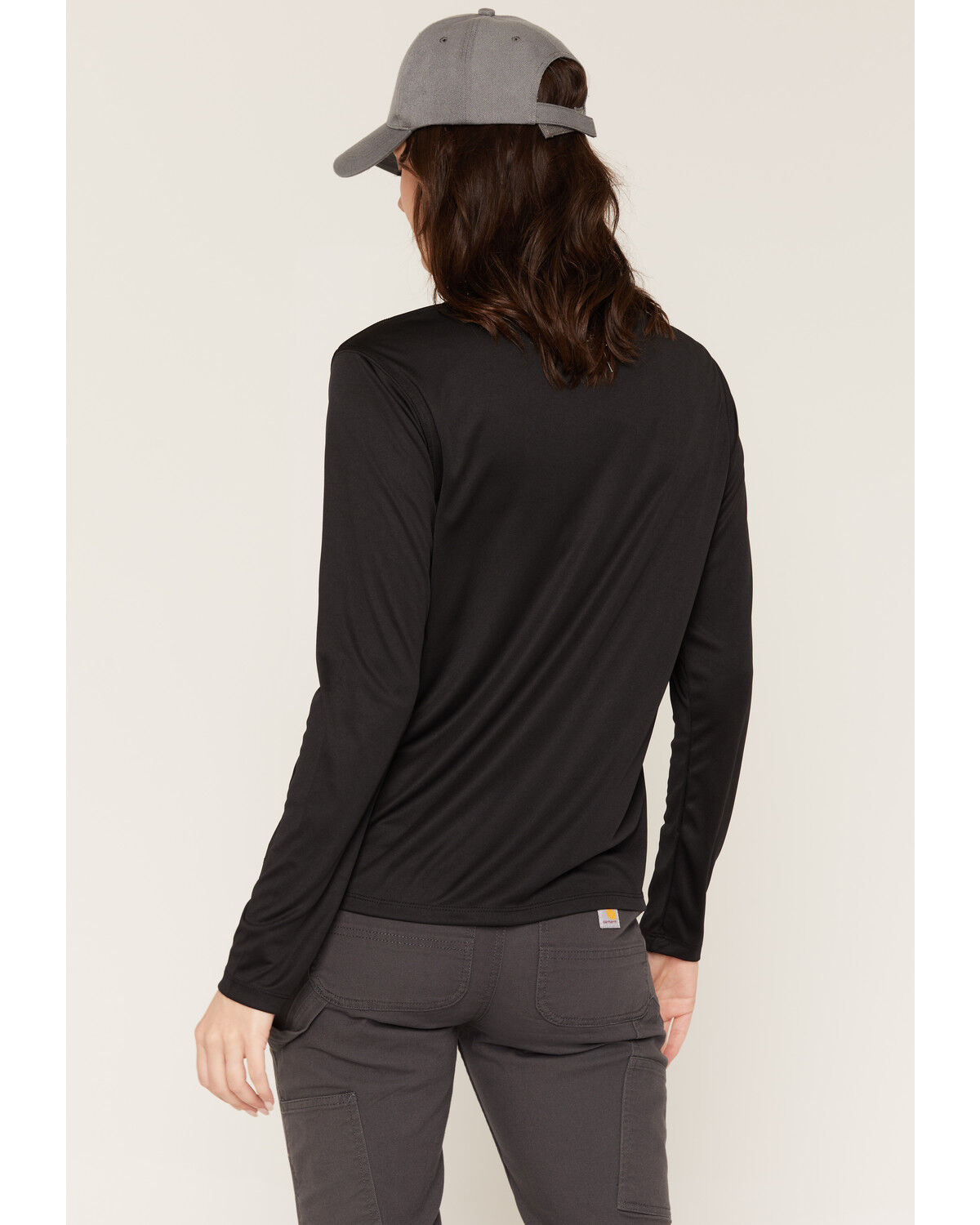 Image #4 - Carhartt Women's Force&reg; Sun Defender Logo Relaxed Fit Long Sleeve Graphic Tee, Black, hi-res