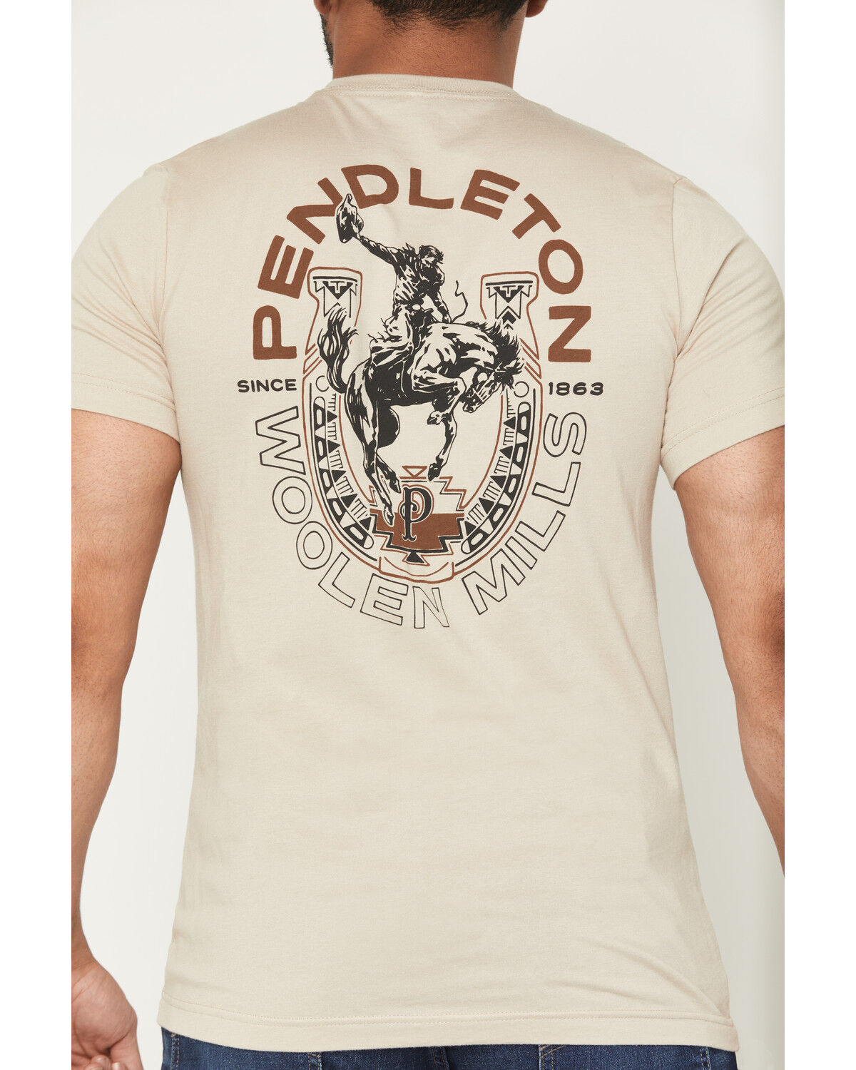 Image #4 - Pendleton Men's Rodeo Horseshoe Short Sleeve Graphic T-Shirt, Tan, hi-res