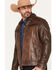 Image #2 - Scully Men's Leather Moto Jacket, Brown, hi-res