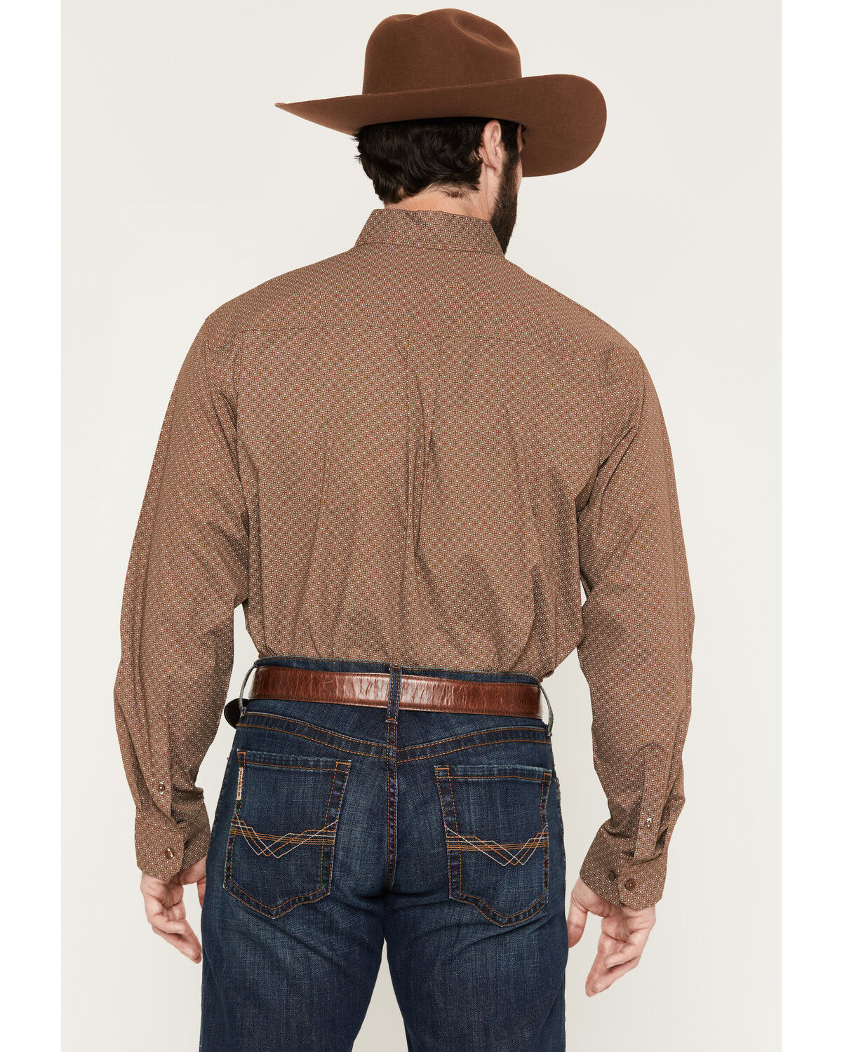 Image #4 - Cinch Men's Geo Print Long Sleeve Button-Down Stretch Western Shirt, Brown, hi-res