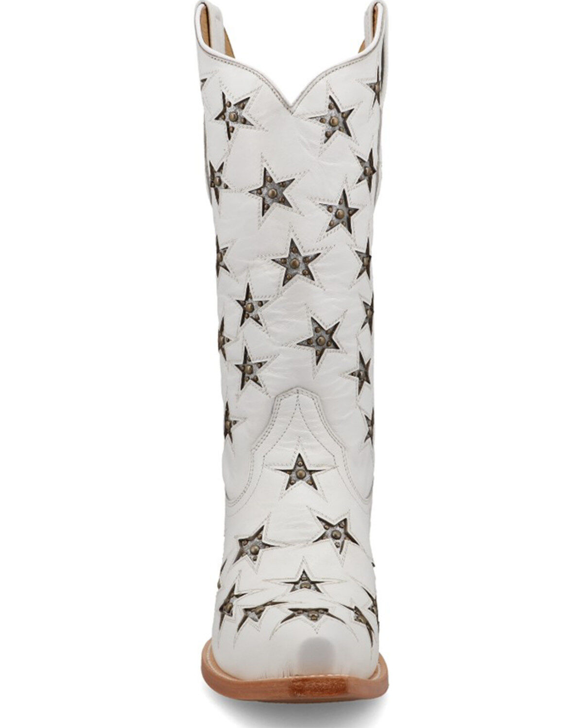 Image #4 - Black Star Women's Marfa Star Inlay Studded Western Boots - Snip Toe, Silver, hi-res