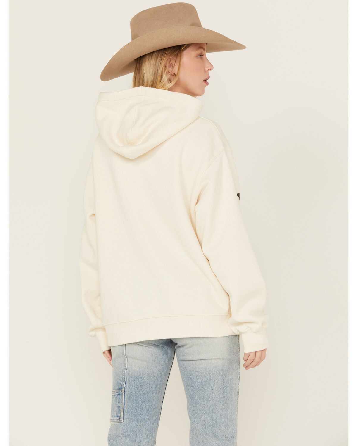 Image #4 - Wrangler Retro Women's Large Logo Hoodie, Cream, hi-res