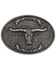 Image #1 - Cody James&reg; Longhorn Antiqued Silver-Tone Oval Belt Buckle, Silver, hi-res