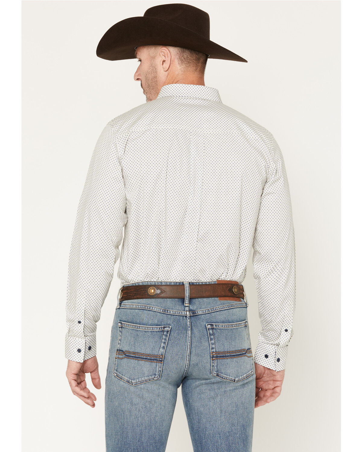 Image #4 - Cody James Men's NFR Geo Print Long Sleeve Button-Down Stretch Western Shirt - Tall, White, hi-res