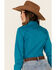 Image #5 - Cinch Women's Teal Solid Button Front Long Sleeve Western Shirt, Teal, hi-res
