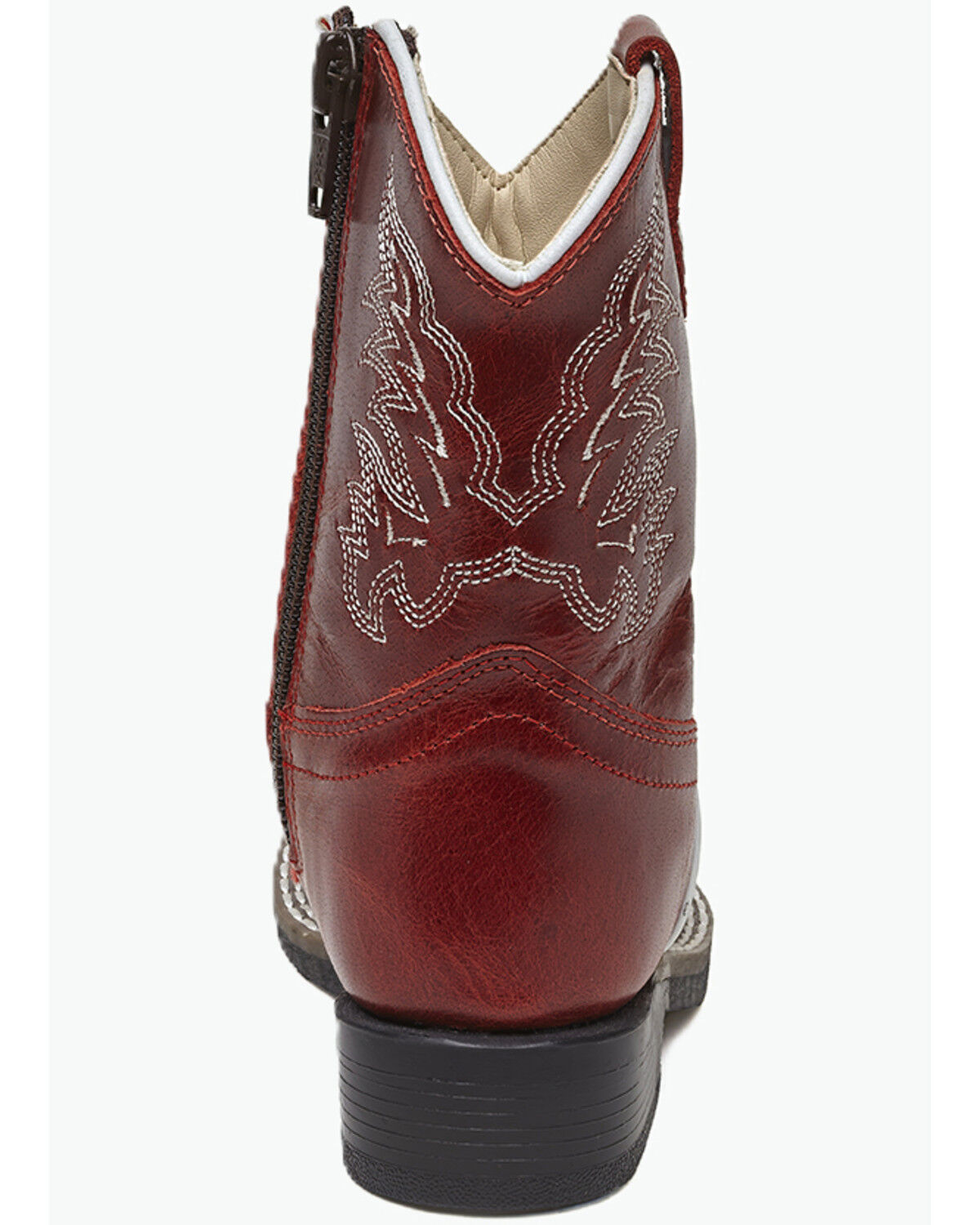 Image #5 - Old West Toddler Girls' Western Boots - Broad Square Toe, Red, hi-res