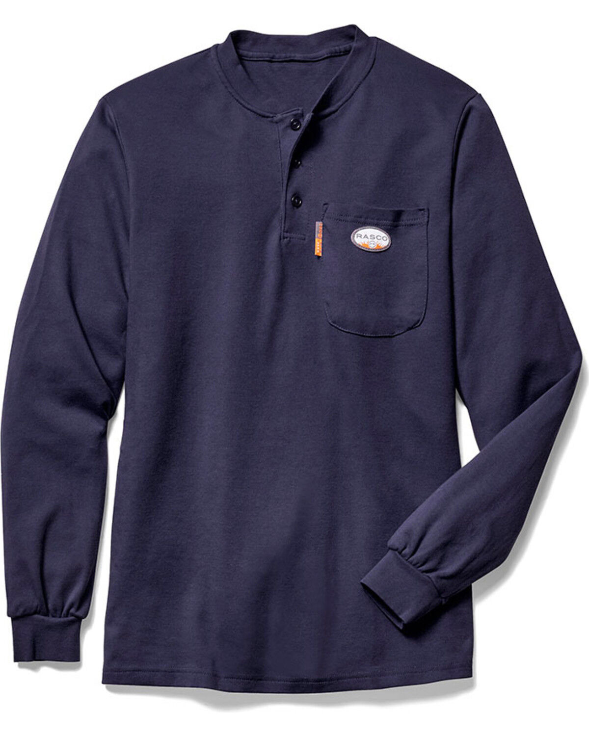Image #1 - Rasco Men's FR Long Sleeve Henley T-Shirt, Navy, hi-res