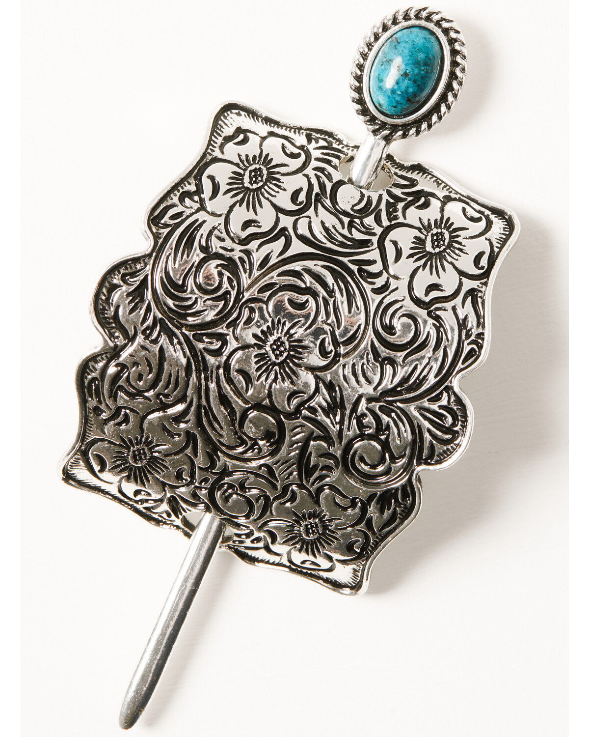 Image #3 - Shyanne Women's American Heritage Stamped Silver Ponytail Hair Pin, Silver, hi-res