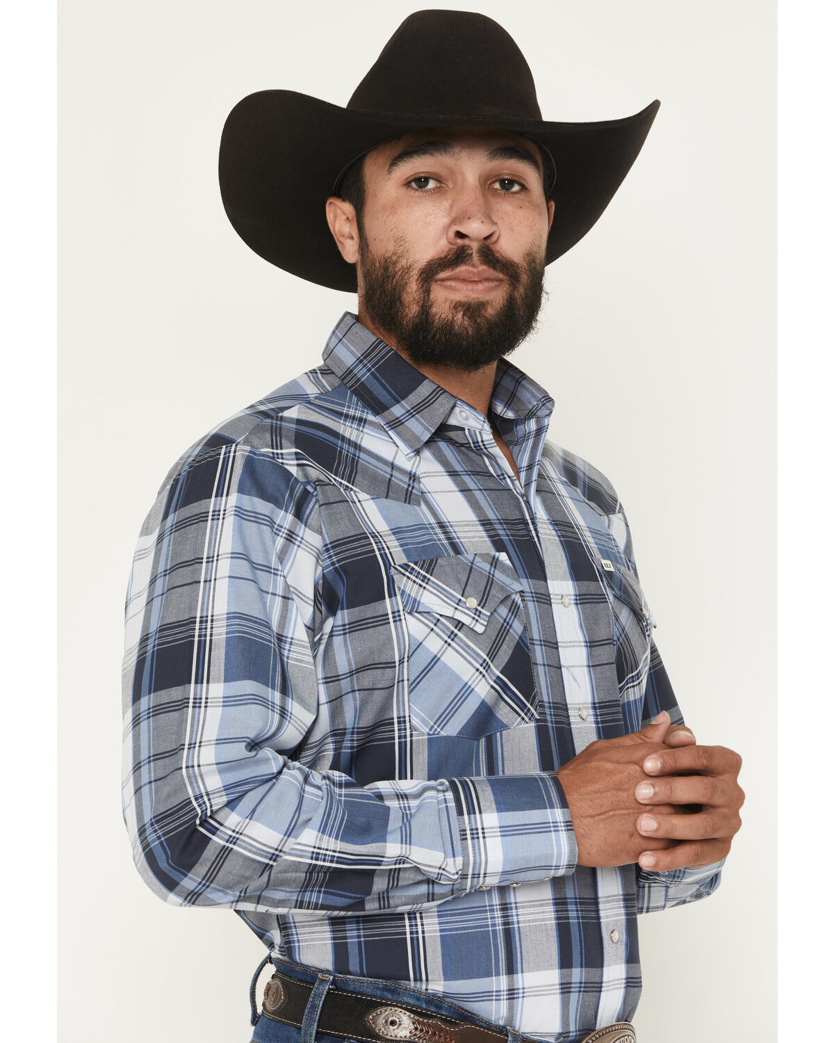 Image #2 - Ely Walker Men's Plaid Print Long Sleeve Pearl Snap Western Shirt - Big, , hi-res