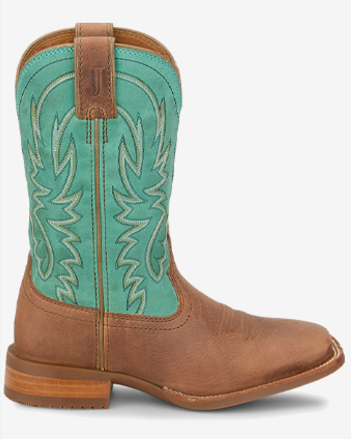 Image #2 - Justin Women's.Outlaw Ryley Performance Western Boots - Broad Square Toe, Tan/turquoise, hi-res