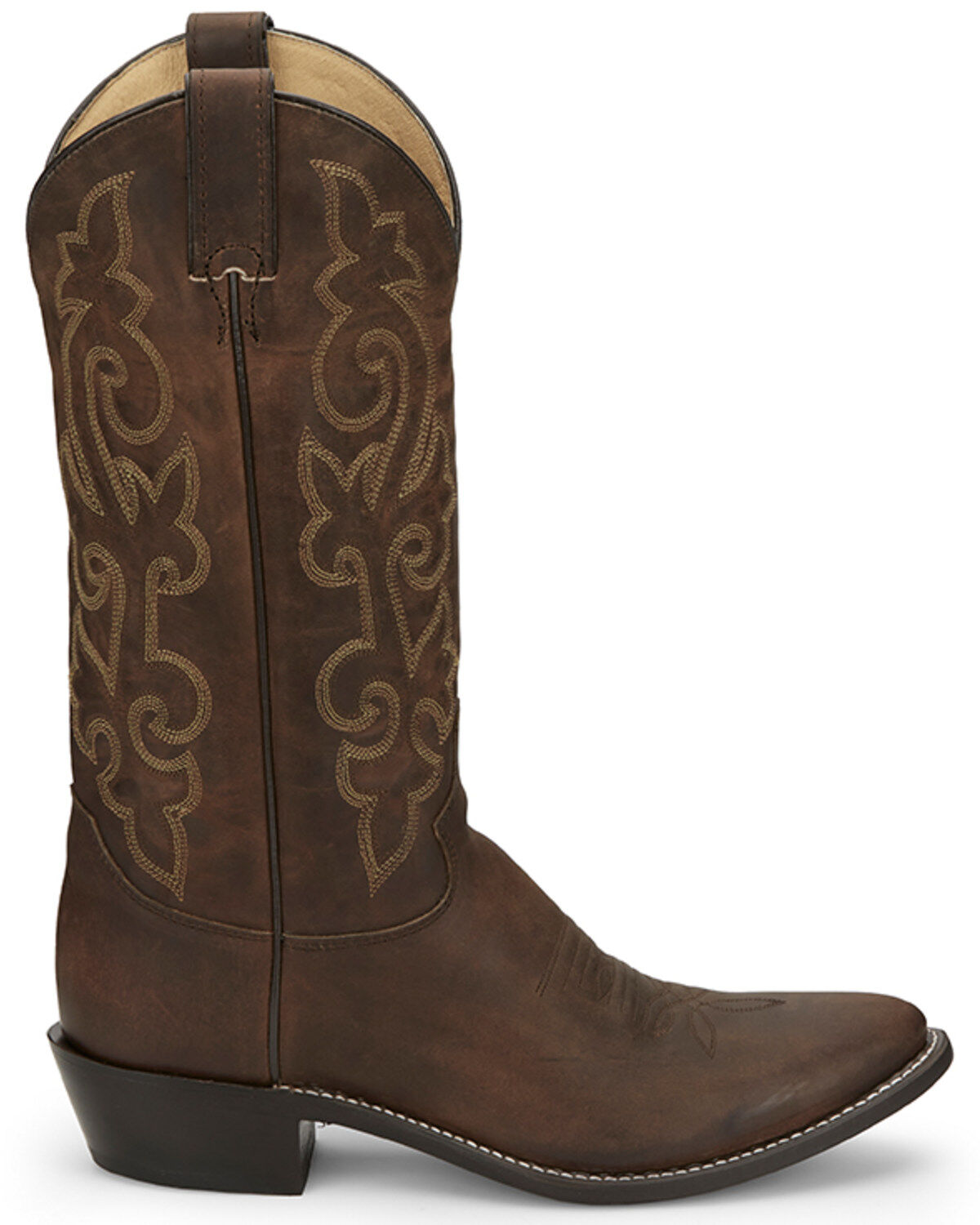 Image #2 - Justin Men's Leather Western Boots - Round Toe, Brown, hi-res