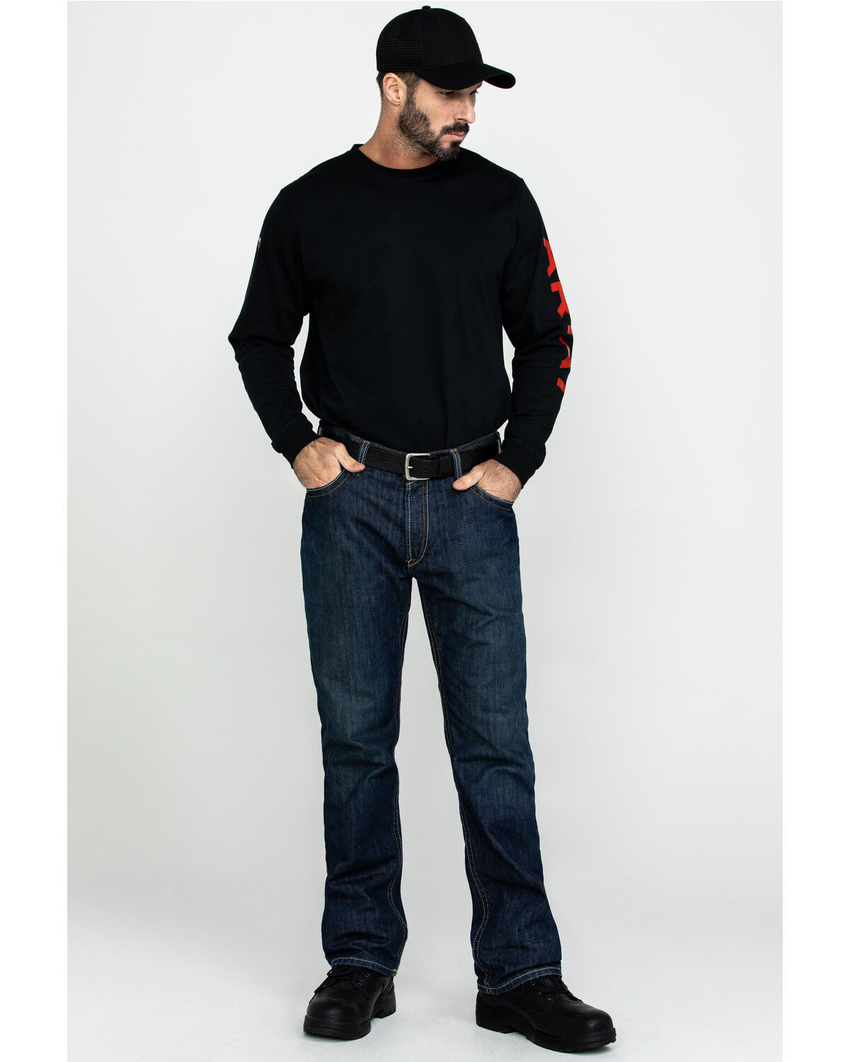Image #1 - Ariat Men's FR M4 Shale Low Rise Work Jeans, Indigo, hi-res