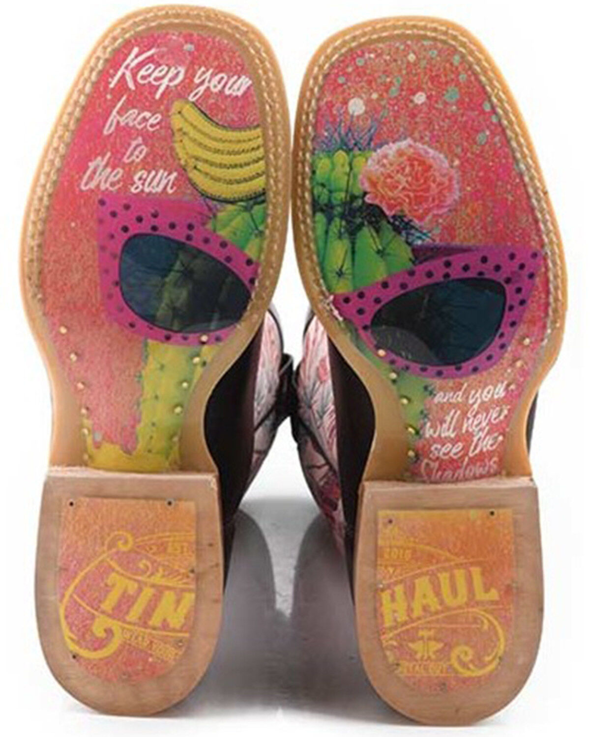 Image #2 - Tin Haul Women's Pinktalicious Western Boots - Broad Square Toe, Brown, hi-res