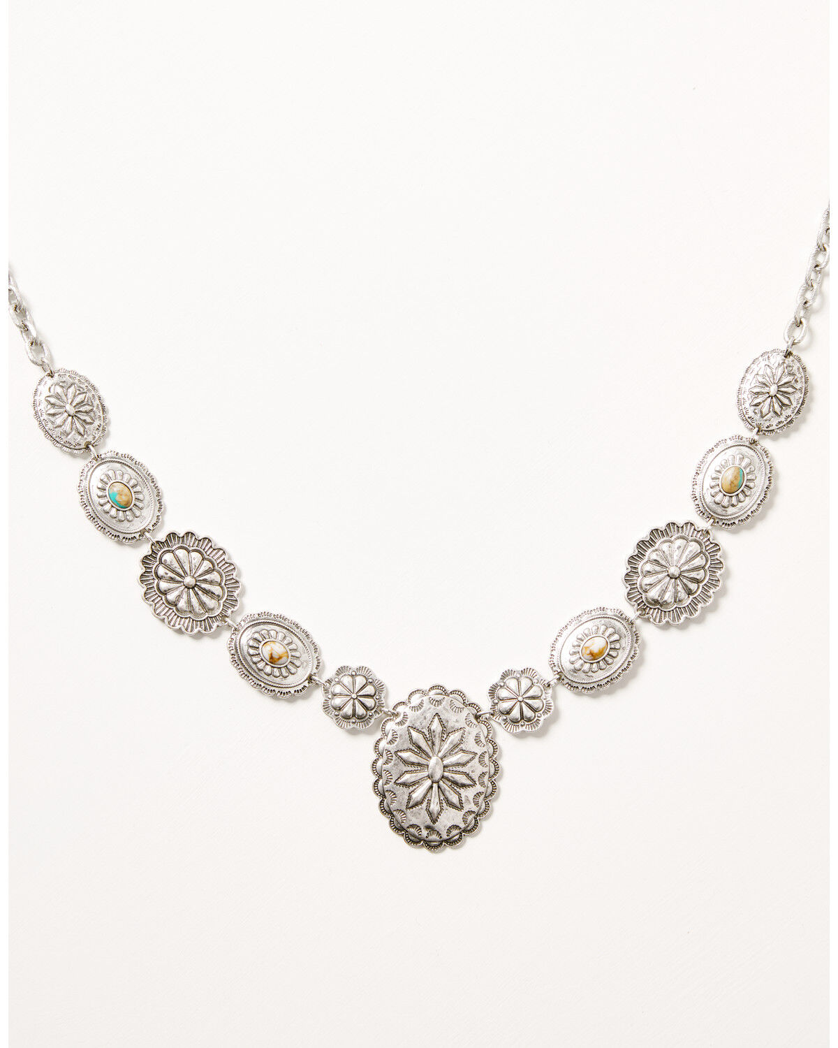 Image #1 - Shyanne Women's Sedona Sky Concho Necklace, Silver, hi-res