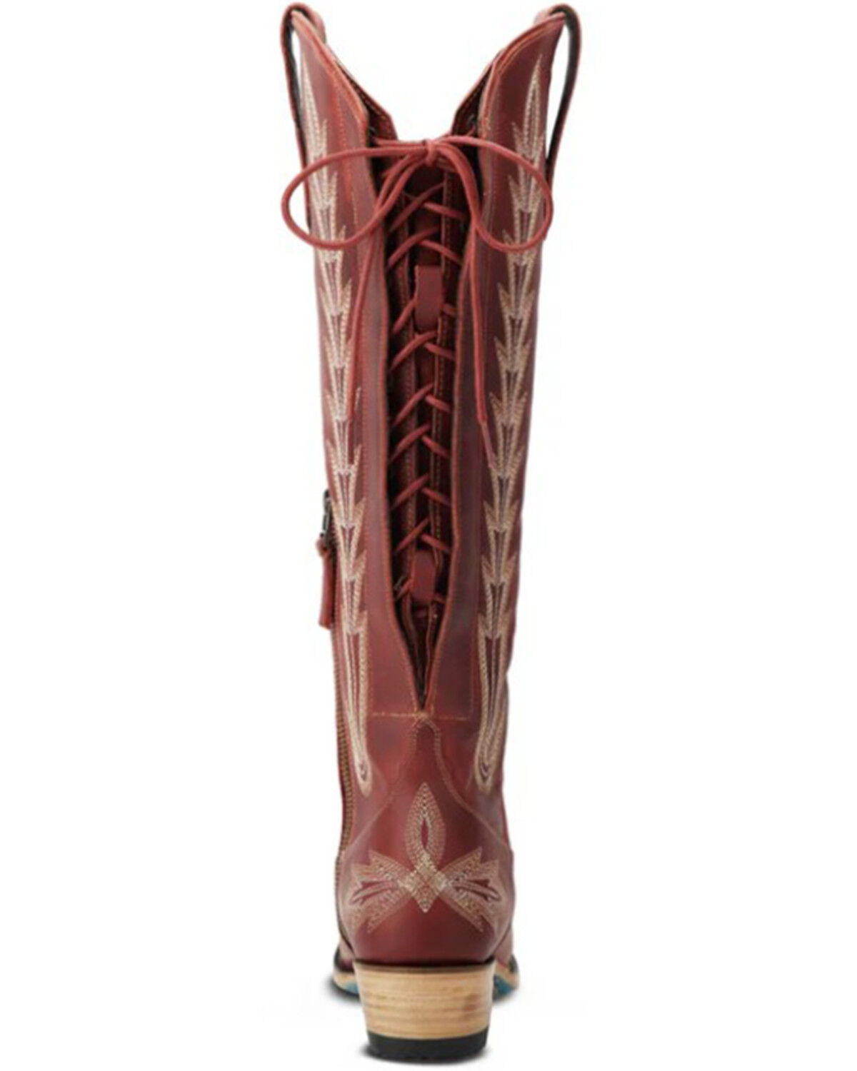 Image #5 - Lane Women's Lexington Over The Knee Corset Western Boots - Snip Toe, Ruby, hi-res