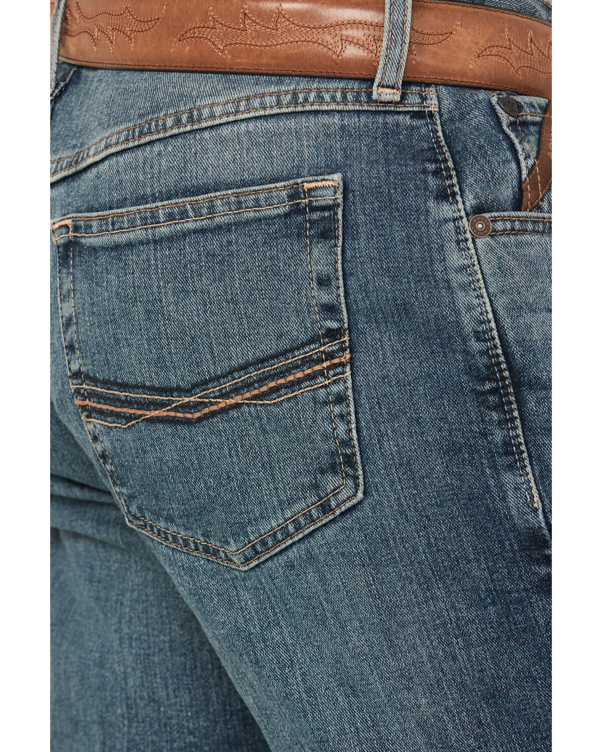 Image #4 - Ariat Men's M4 Legacy Relaxed Bootcut Stretch Denim Jeans, Blue, hi-res