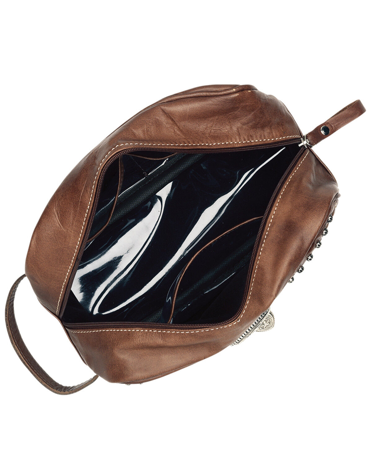 Image #3 - American West Leather with Buckle Dopp Kit, Mocha, hi-res