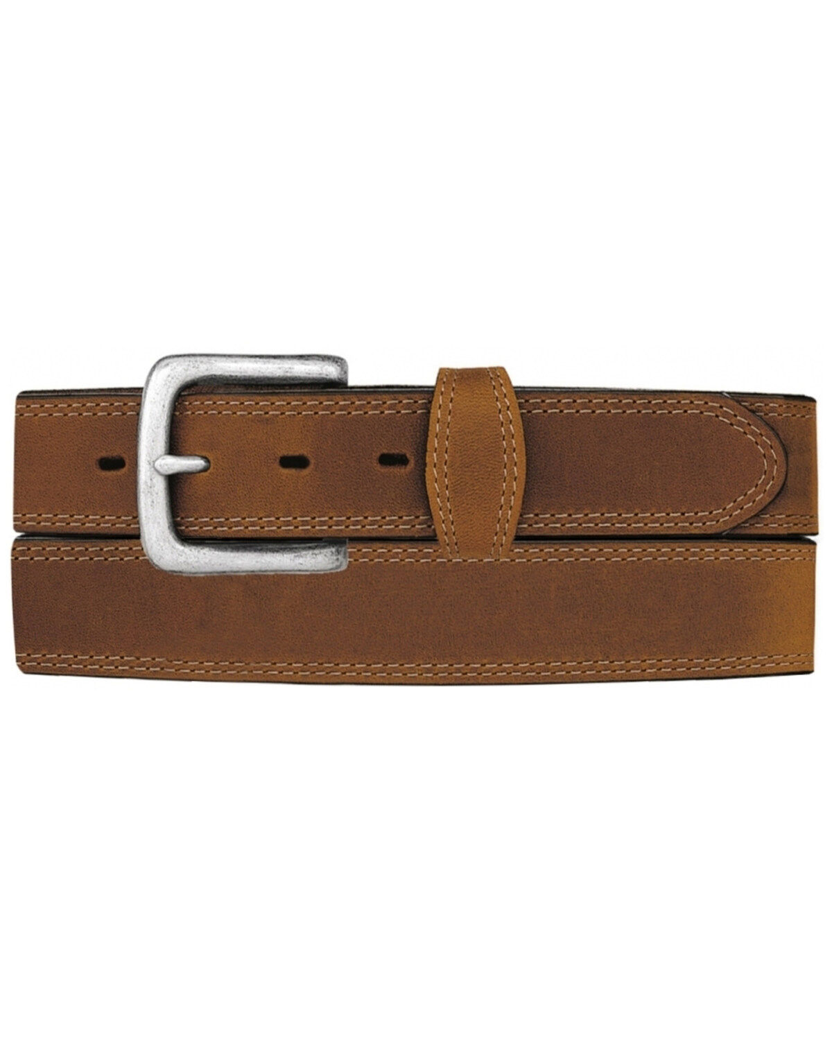 Image #1 - Tony Lama Men's Basic Double Stitch Belt, Brown, hi-res