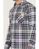 Image #3 - Wrangler Men's FR Plaid Print Long Sleeve Snap Work Shirt, Blue, hi-res