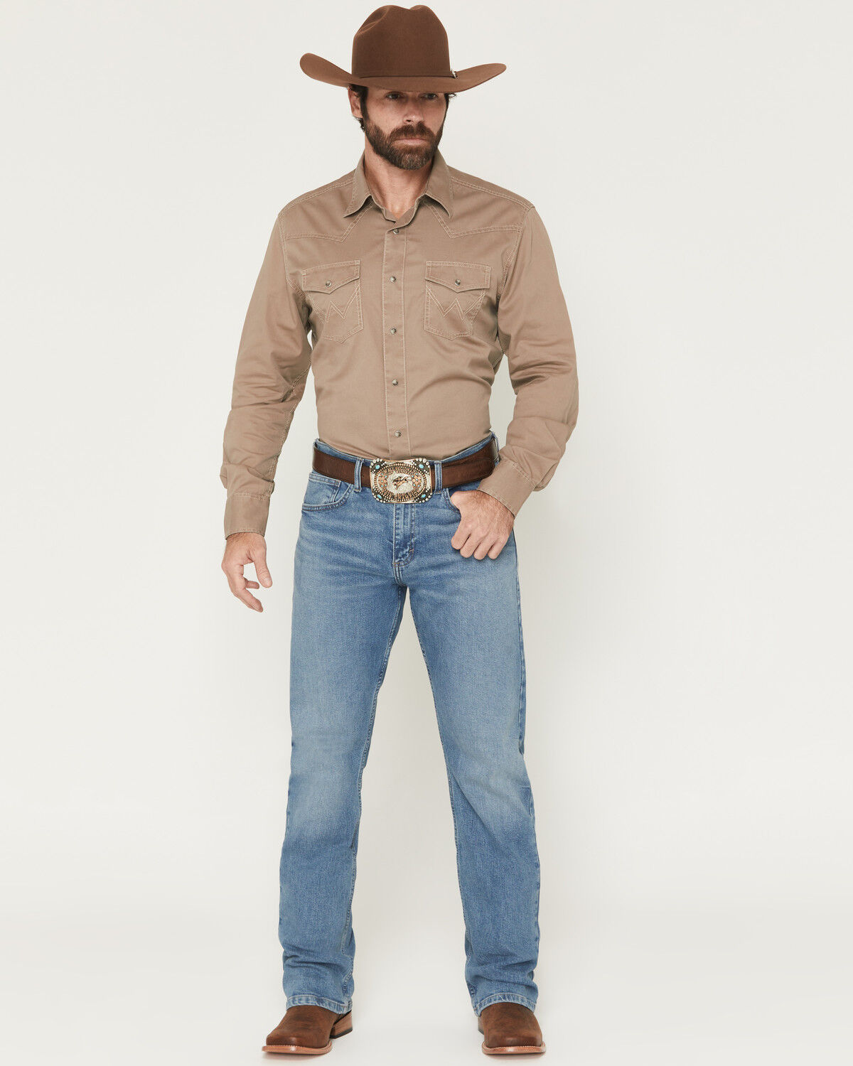 Wrangler 20X Men's 42MWX Seaside Medium Wash Slim Fit Bootcut Stretch Denim Jeans, Medium Wash, hi-res