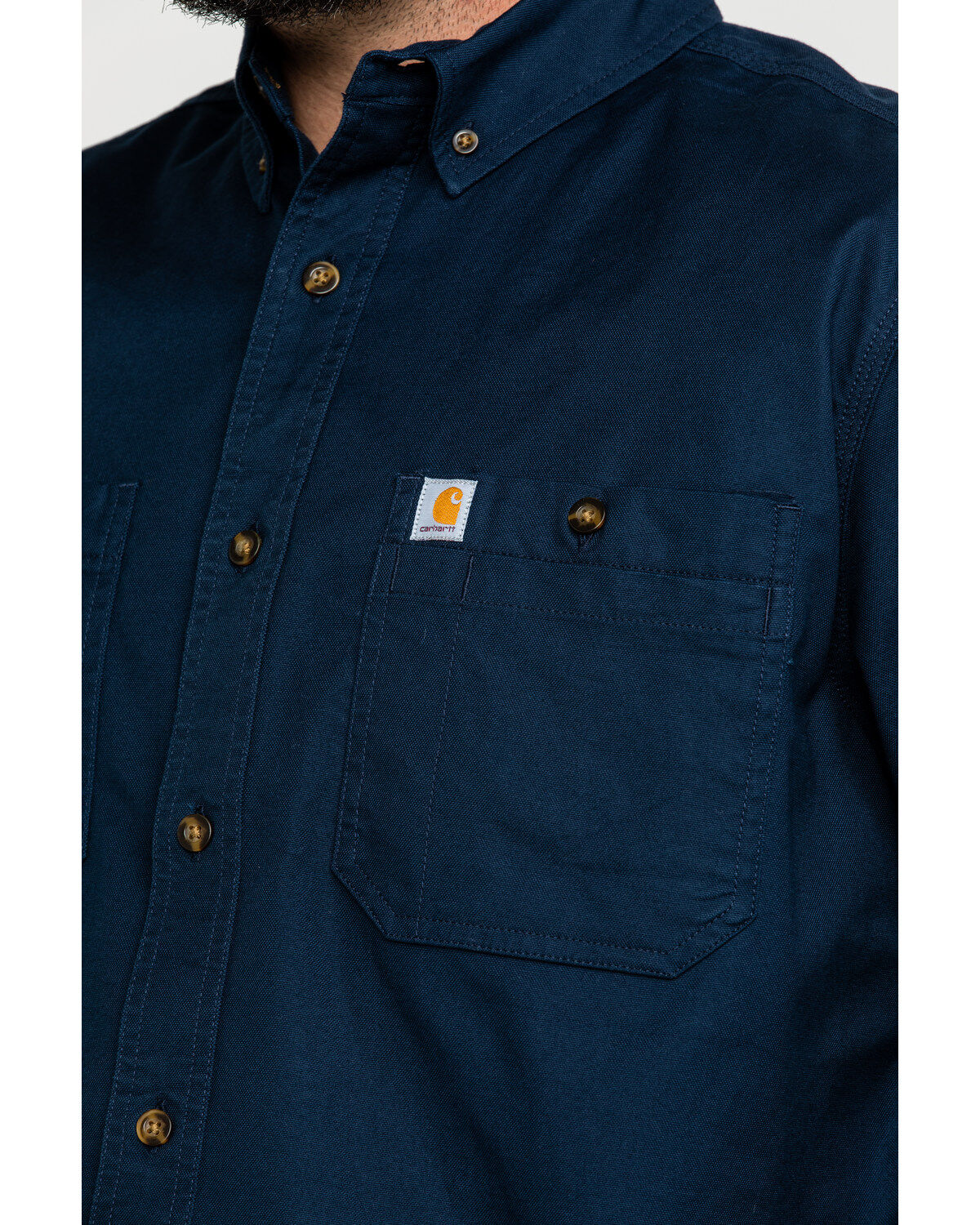 Image #4 - Carhartt Men's Rugged Flex&reg; Rigby Short Sleeve Work Shirt, Navy, hi-res