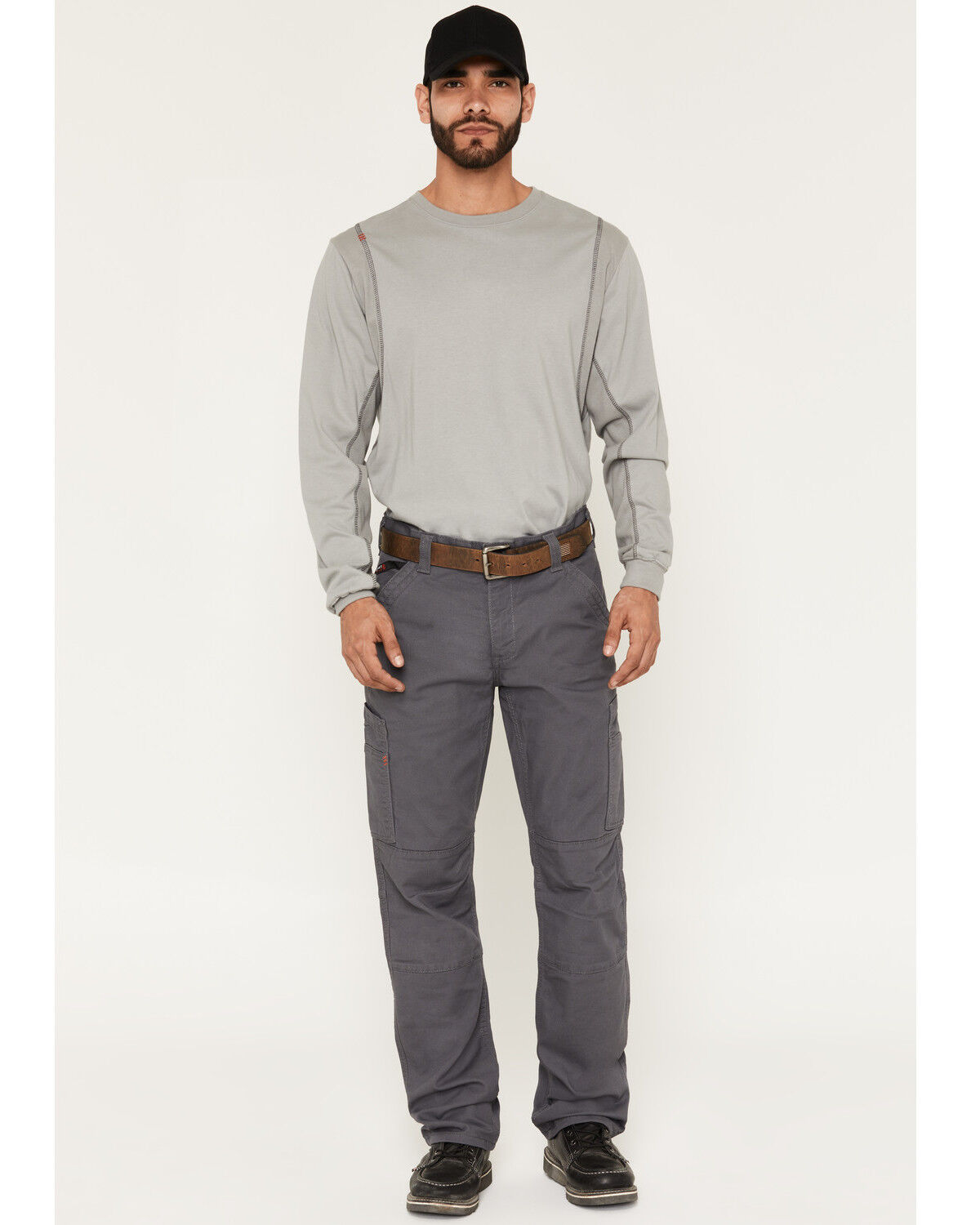 Image #1 - Ariat Men's Grey FR M5 Duralight Stretch Canvas Straight Work Pants - Big, Grey, hi-res