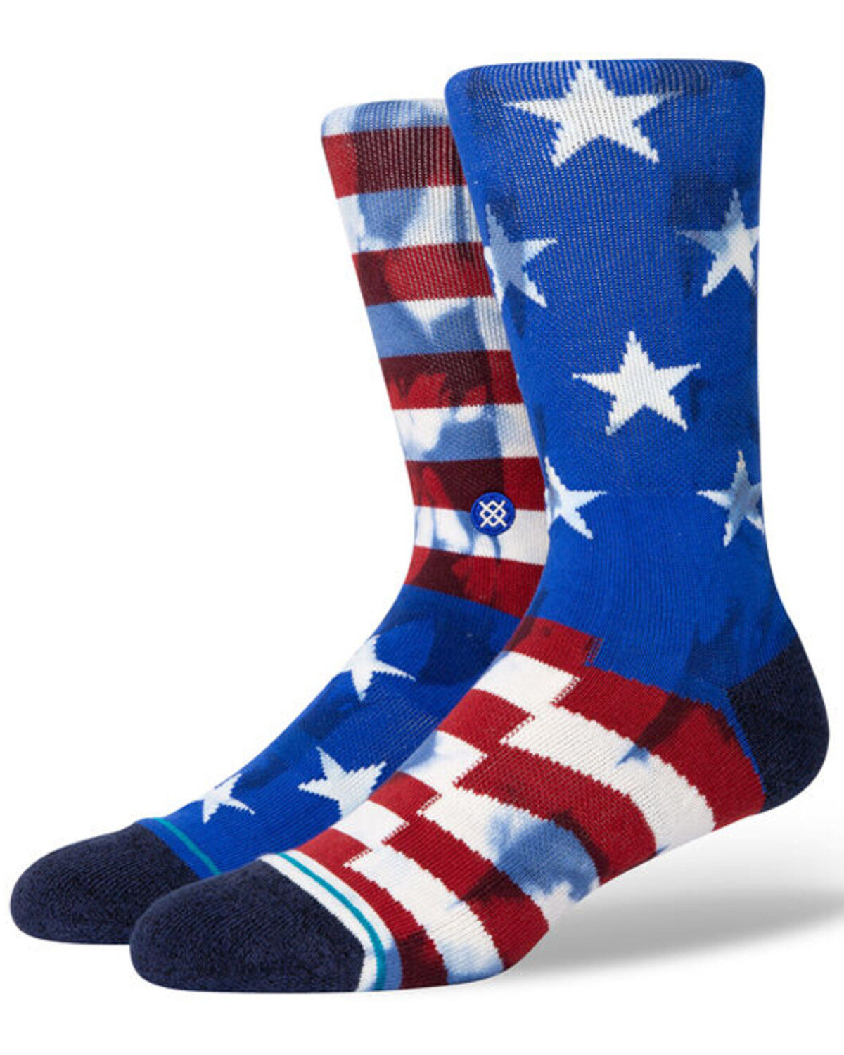 Image #1 - Stance Men's The Navy Banner Crew Socks, Navy, hi-res