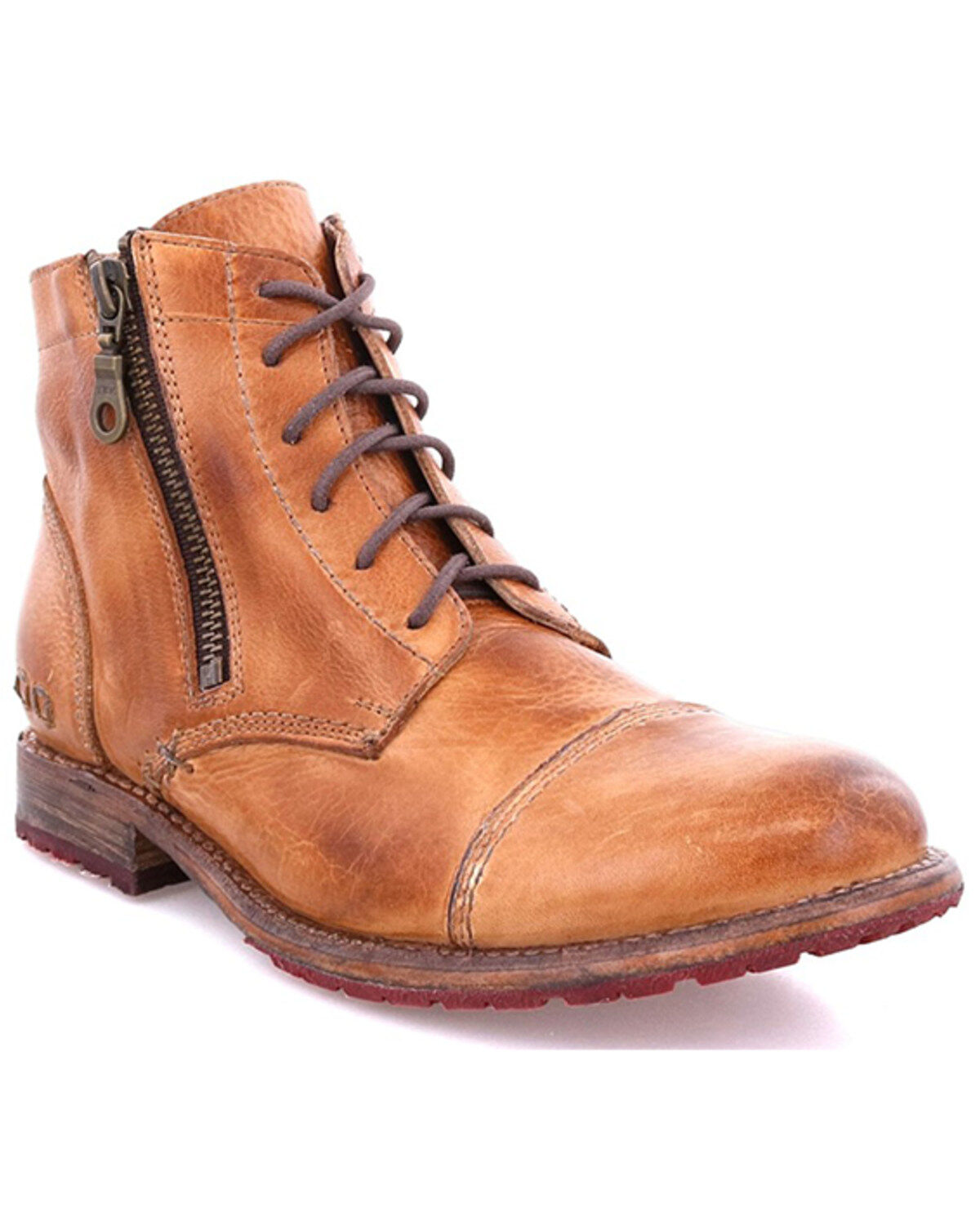 Image #1 - Bed Stu Women's Bonnie II Lace-Up Boots - Round Toe, Tan, hi-res