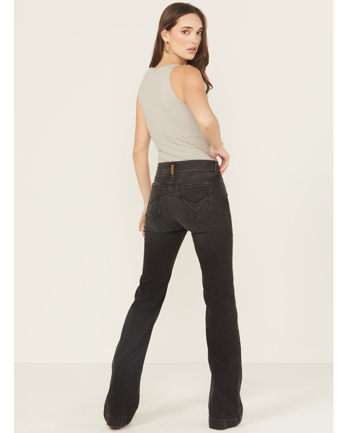 Image #3 - Ariat Women's High Rise Leilani Slim Trouser Stretch Denim Jeans, Black, hi-res