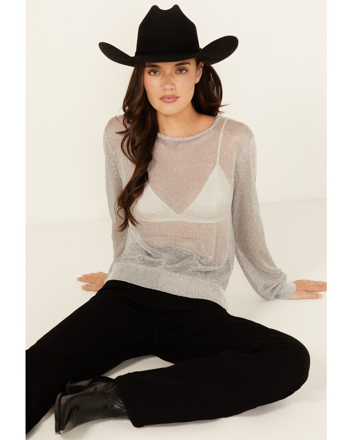 Image #1 - Revel Women's Long Sleeve Shirt, Silver, hi-res