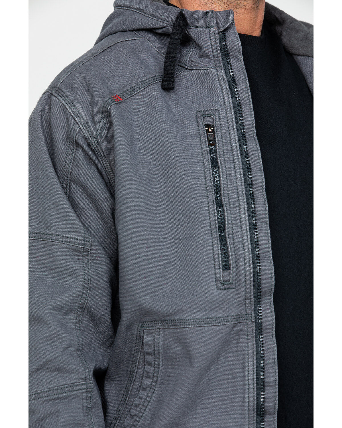 Image #5 - Ariat Men's FR Duralight Stretch Canvas Work Jacket, Grey, hi-res