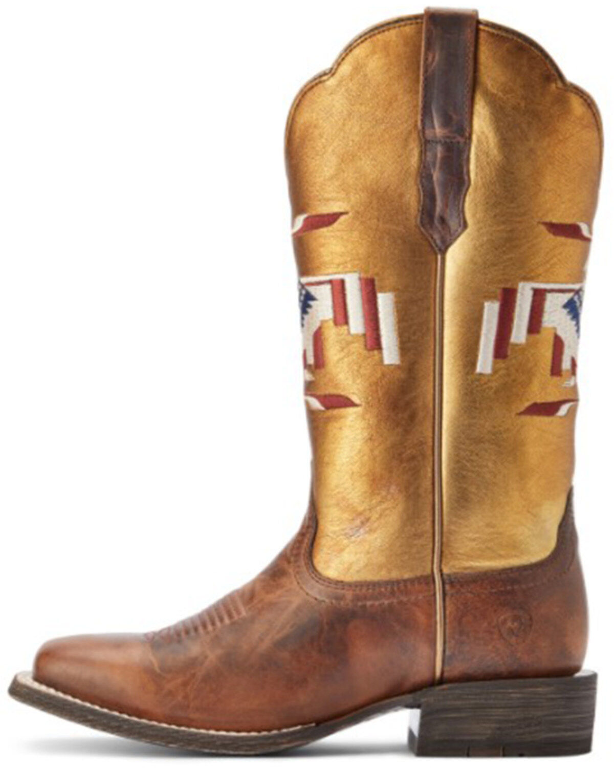 Image #2 - Ariat Women's Frontier Chimayo Thunderbird Embroidered Western Boots - Broad Square Toe, Gold, hi-res